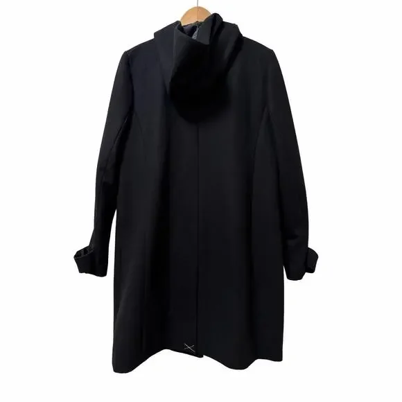 J Crew‎ Womens Toggle Wool Blend Long Coat Size 14 Black Heavyweight Winter Coat - Picture 3 of 14